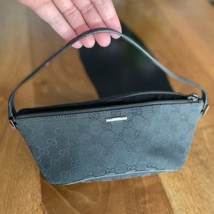 Vintage Gucci mini baguette bag black